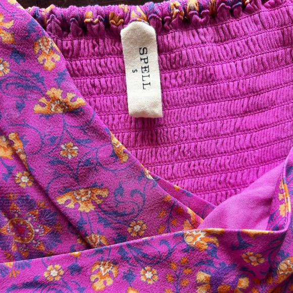 Spell & The Gypsy Madame Peacock Sweetheart Mini Dress | Boysenberry | Size Smal - Picture 15 of 16